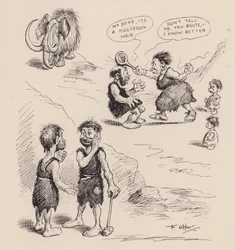 Nos ancêtres antédiluviens par F Opper : Numéro trente-quatre (litho)