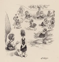 Nos ancêtres antédiluviens par F Opper : Numéro trente sept (litho)