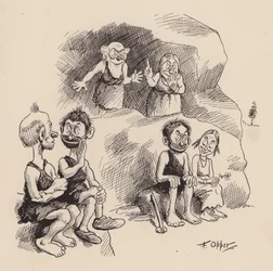 Nos ancêtres antédiluviens par F Opper : Numéro trente-six (litho)