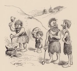 Nos ancêtres antédiluviens par F Opper : Numéro vingt-neuf (litho)