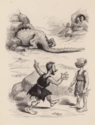Nos ancêtres antédiluviens par F Opper : Numéro vingt et un (litho)