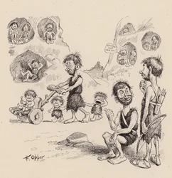Nos ancêtres antédiluviens par F Opper : Numéro vingt-trois (litho)