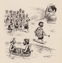 Nos ancêtres antédiluviens par F Opper : Numéro vingt-deux (litho)