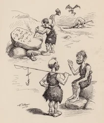 Nos ancêtres antédiluviens par F Opper : Numéro deux (litho)