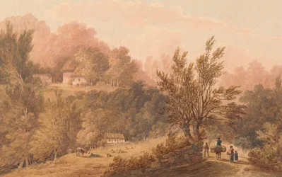 Une allée avec des figures - Île de Wight (?)