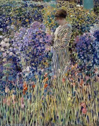 Femme dans un jardin, vers 1912