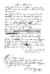 Dédicace écrite par William Hogarth