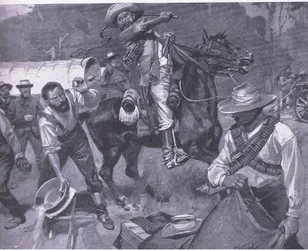 Traitement des émissaires de paix par les Boers : Le flagellation de Margendaal, d