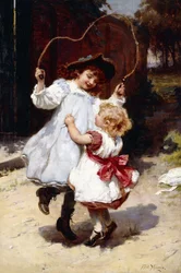 Sauter à la corde, vers 1896