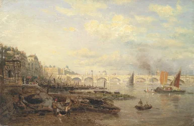 La Tamise et le pont de Waterloo depuis Somerset House, vers 1820-30