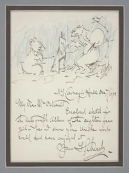 Lettre autographe avec croquis