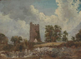 Paysage avec une église