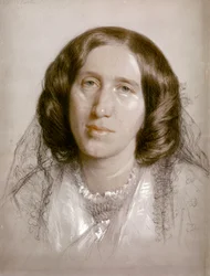 George ELIOT, Portrait 1865 (papier, craie)
