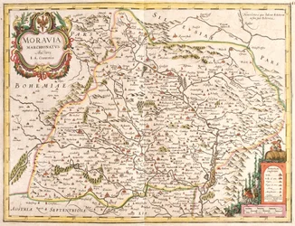 Carte de la Moravie, République tchèque