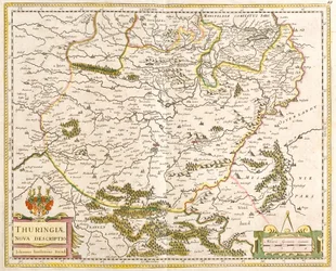 Carte de la Thuringe, Allemagne