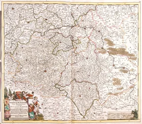 Carte du Duché de Saxe, Allemagne