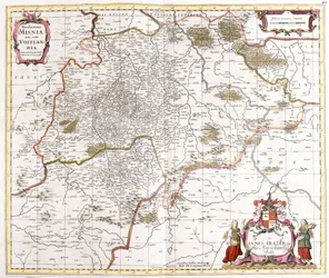 Carte de la marche (margraviat) de Misnie (Allemagne) (gravure)
