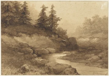 Paysage vallonné avec une rivière