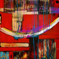 Abstrait rouge et or dynamique