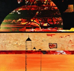 Paysage urbain abstrait et flamboyant