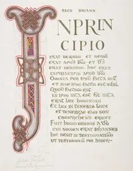 Feuille illuminée avec initiale I, 1830-62