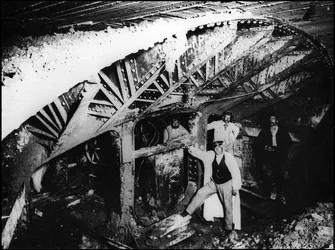 Construction du métro de Paris - Travaux du métro, ligne 1 - photographie