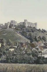 Druyes, Château, vue prise du lac