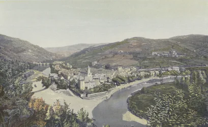 Entraygues, Vue générale et confluent de la Truyère avec le Lot