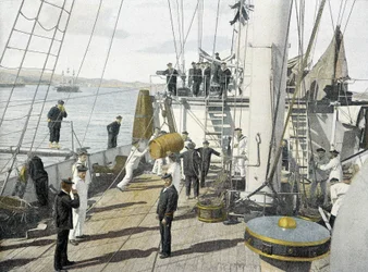Marine française, fin XIXe siècle : le repas - Bibl. des Arts déco.