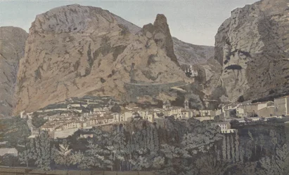 Moustiers-Sainte-Marie, Vue générale et Chapelle Notre-Dame de Beauvoir