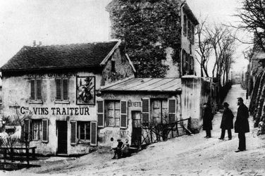 Paris: cabaret des assassins, cabaret du Lapin Agile rue des Saules - photographie, fin du 19e ou début du 20e siècle