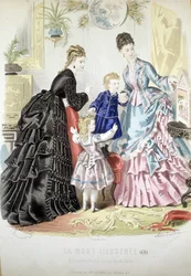 2 femmes et 2 enfants : Mode - dans « Album de la Mode illustrée »
