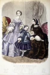 2 femmes et une fille : Mode - dans « Magasin des demoiselles ». sd. vers 1850