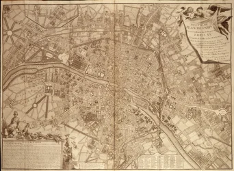 9e plan de Paris sous Louis XV - dans «Continuation du traité de la police»