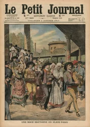 Un mariage breton en plein Paris, illustration du Petit Journal, supplément illustré, 2 octobre 1910