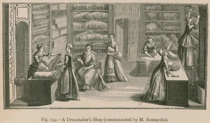 Une boutique de couturière (communiqué par M. Bonnardot)