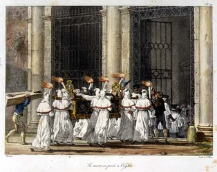 Procession funéraire à la porte d
