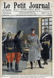 Un général allemand donne une leçon de patriotisme à deux déserteurs français (dragons d