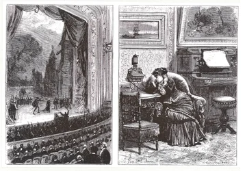 Une femme écoutant une représentation d