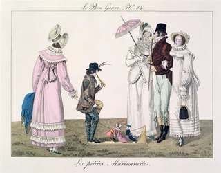 Un garçon divertissant avec des marionnettes dansantes, planche 84 de Le Bon Genre, c.1810