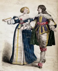 Un couple de nobles, sous Louis XIII