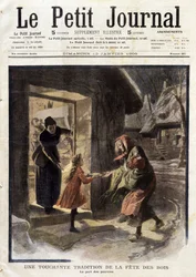 Une tradition touchante de la fête des rois : la part du pauvre - dans « Le Petit Journal » du 12/01/1908 (gravure)