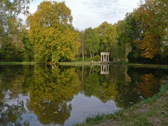 Vue du Château : les jardins avec le Temple de Vénus