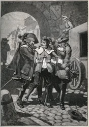 Enlèvement de Johann Friedrich Böttger (1591-1624) par les soldats de Frédéric-Auguste de Saxe, dit « le Fort »