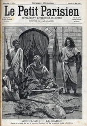 Palais Abdul-Ahi (Abdulahi) à Ombduram sur les rives du Nil à Mahdi. Gravure dans "Le Petit Parisien"