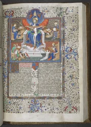La Trinité et les quatre Évangélistes (vélin)