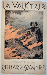 Publicité pour "La Walkyrie", poèmes et musique de Richard Wagner (1813-83) (lithographie couleur)