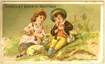 Publicité chromolithographique des chocolats Guérin Boutron