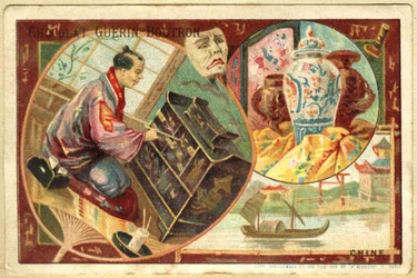 Publicité chromolithographique des chocolats Guérin Boutron