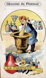 Carte postale publicitaire pour la chocolaterie du planteur